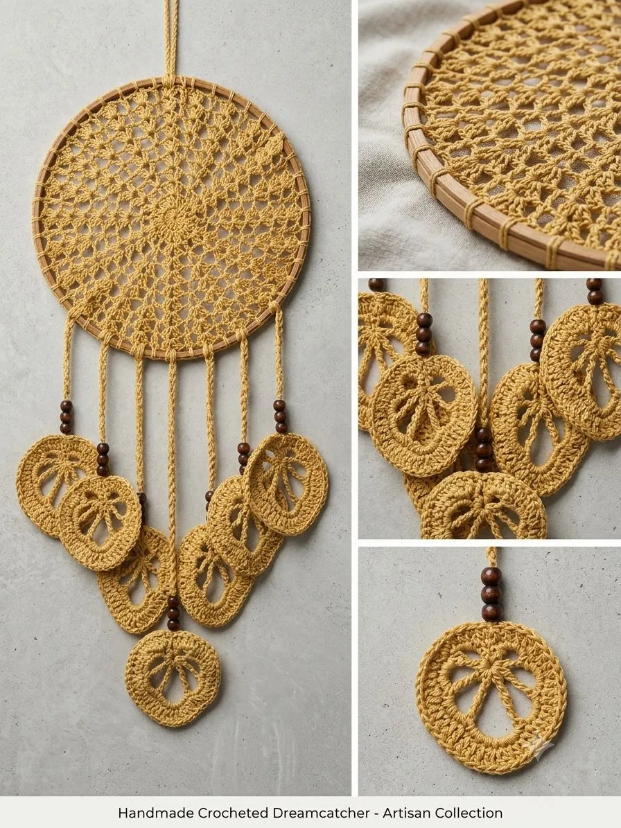 Gold crochet dreamcatcher